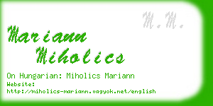 mariann miholics business card